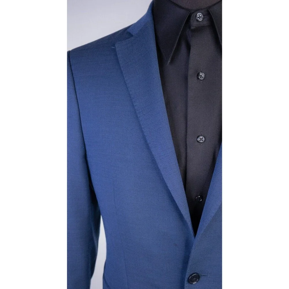 John Varvatos MARZOTTO Wool Blazer Sport Coat Sz 40R Blue Two Button Jacket